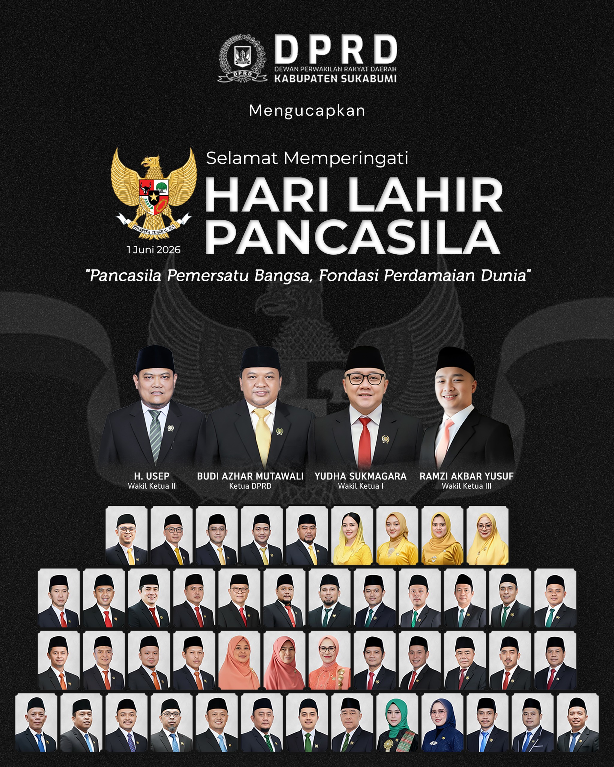 DPRD Kab.Sukabumi Mengucapkan Selamat Hari Lahir Pancasila